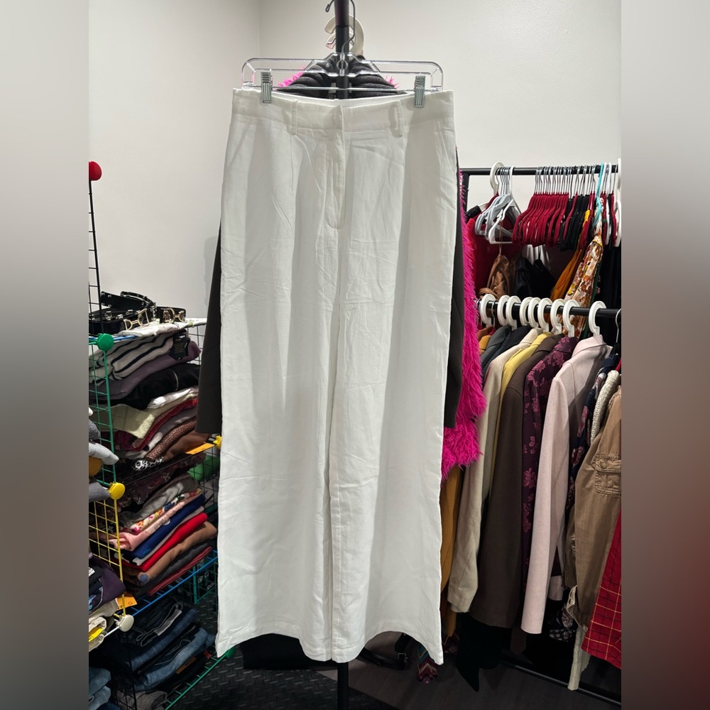 436. Commense Wide Leg White High-Rise Pants. NWT! - Picture 4 of 8